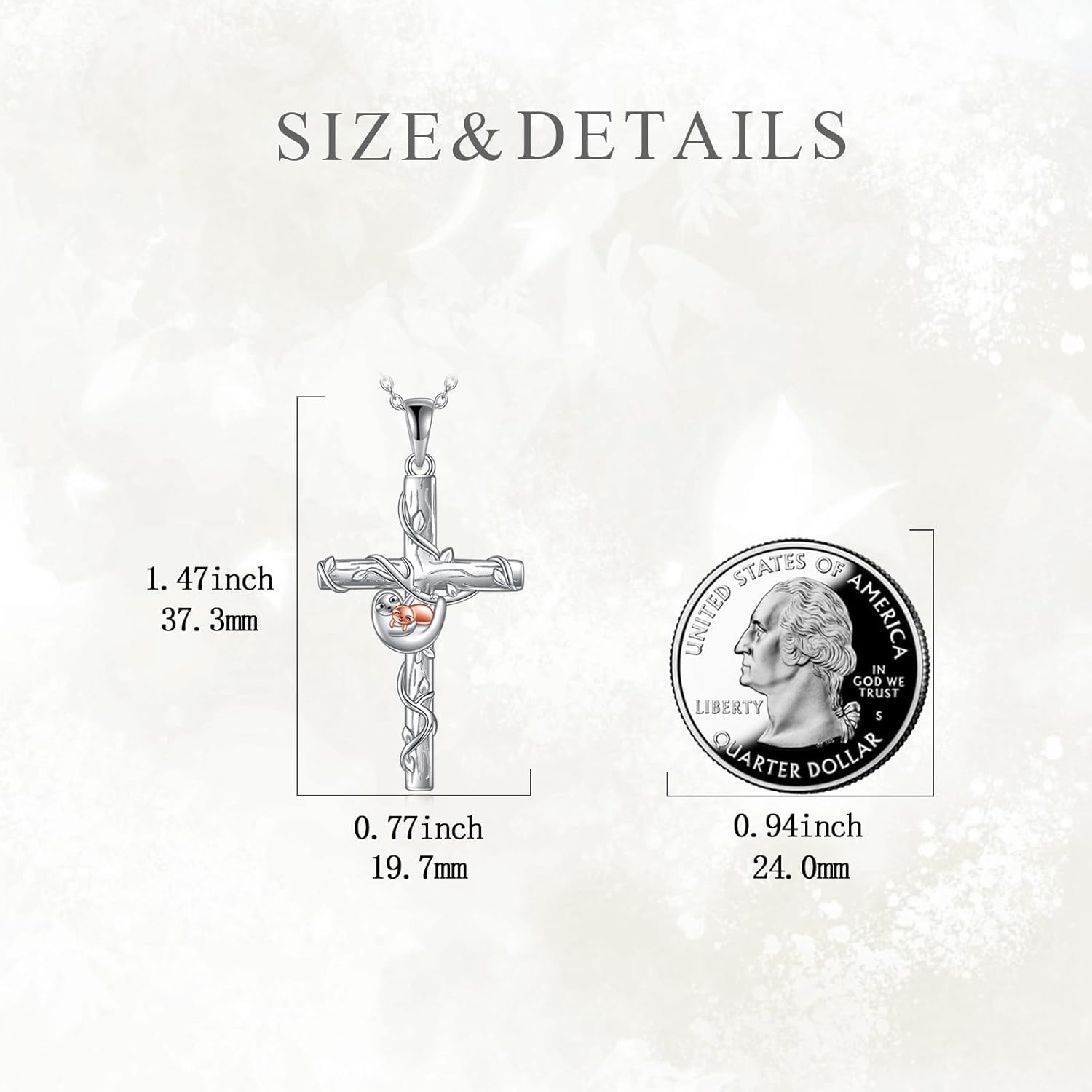 POPLYKE Cross Pendant Necklace for Women Animal Mother and Daughter Necklace Sterling Silver Christian Jewelry Gifts for Women - Image 5