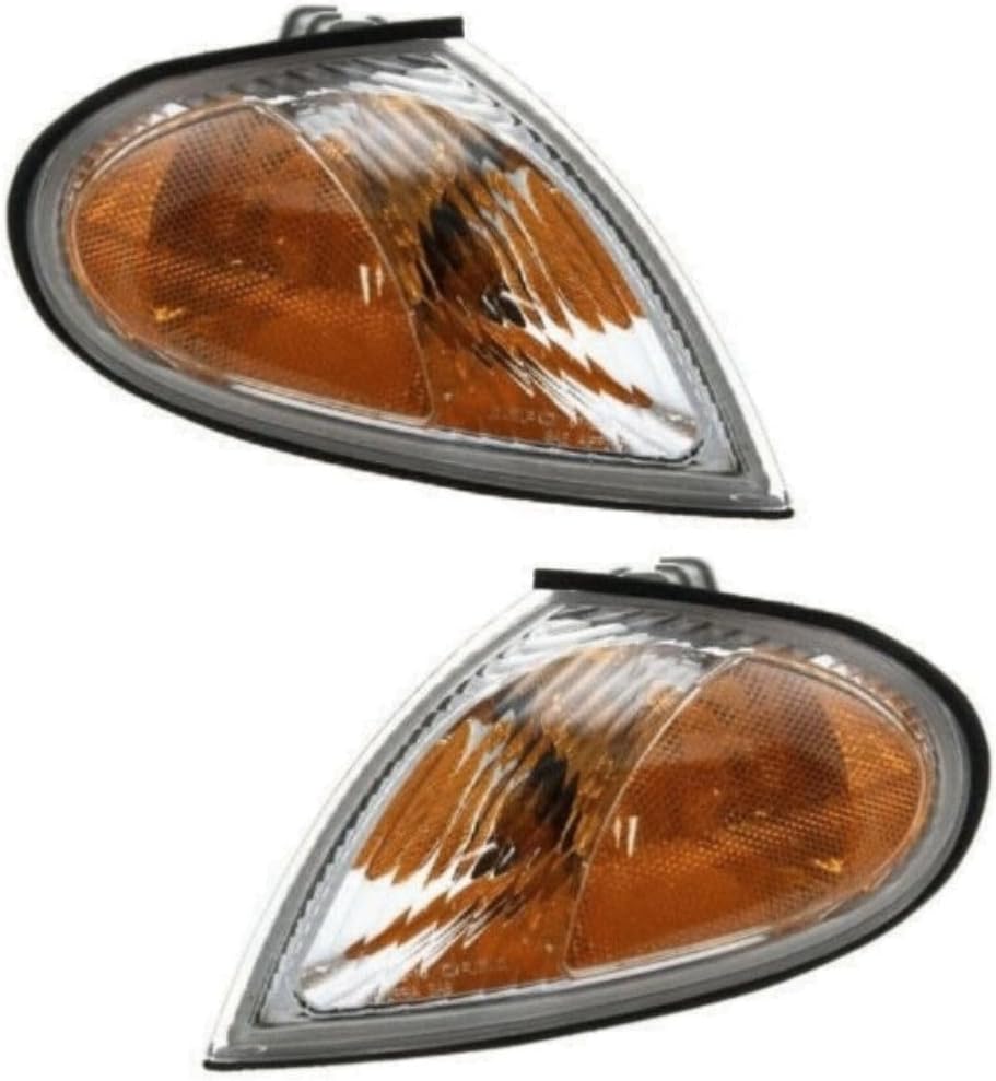 Signal Light Assembly 2pcs Left Right Side Plastic Lens Clear & Amber Lamp Corner Incandescent with for Hyundai for Elantra 1999-2000 with Bulbs 9230129550
