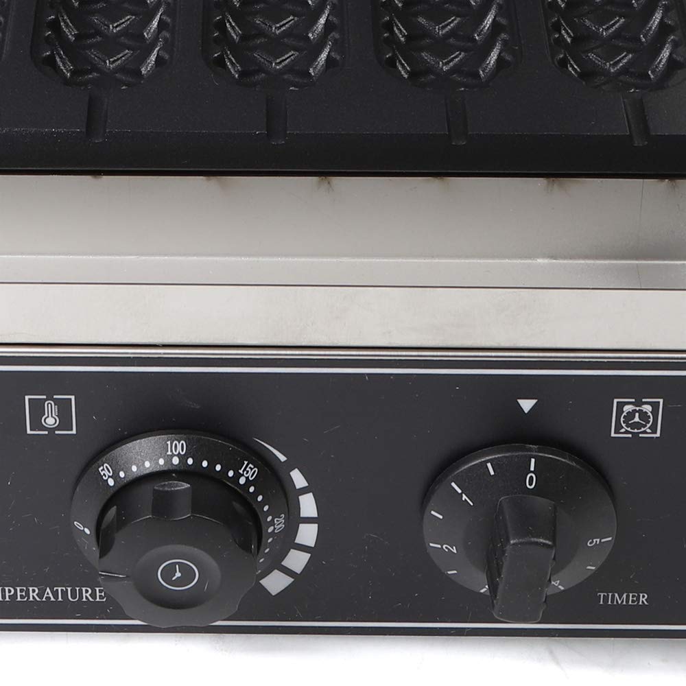 Gofrera con 6 gofres con placas antiadherentes, máquina para hacer gofres con temperatura y regulador de tiempo, 1500 W