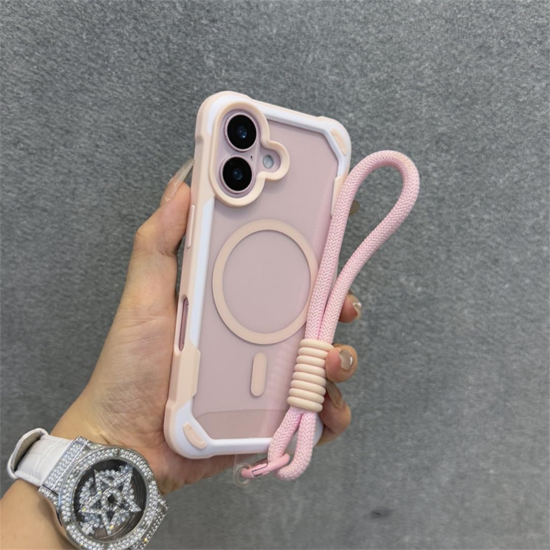 Coque antichoc magnétique rose pour iPhone 16 Pro protection robuste - 8