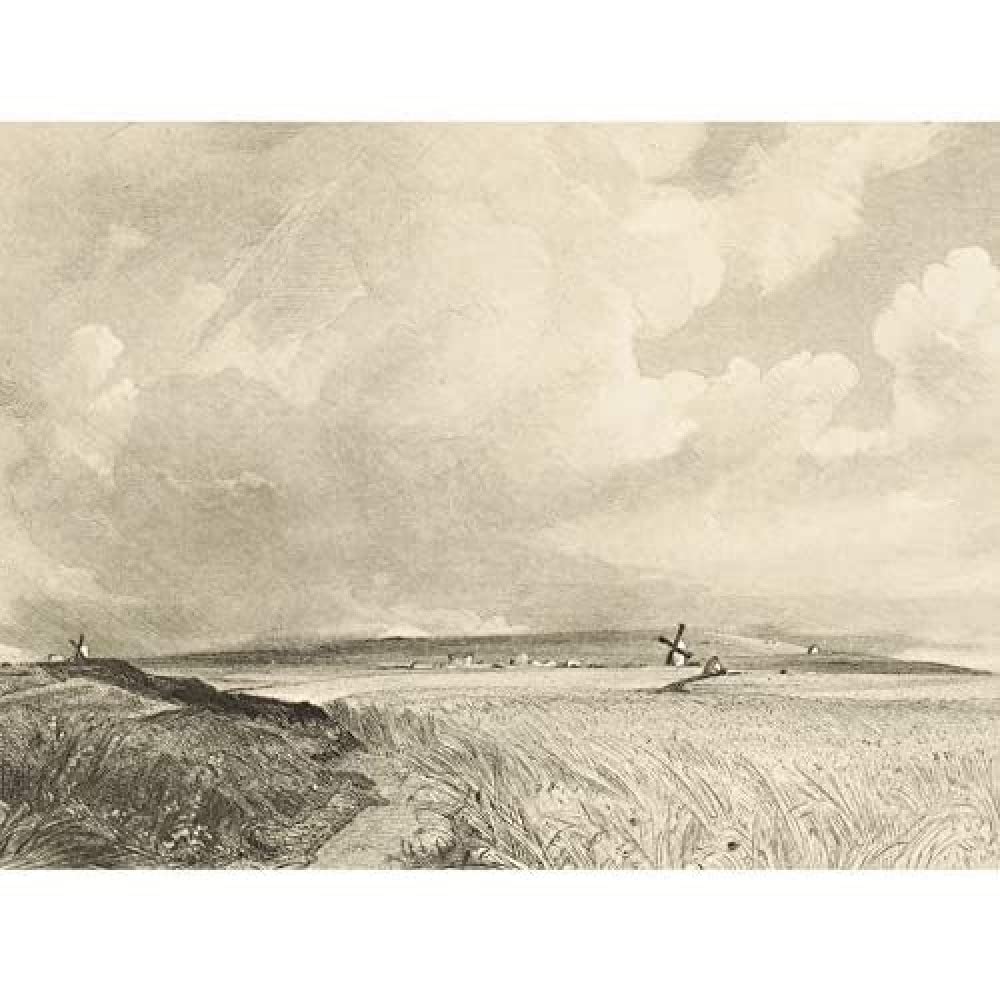 Artery8 David Lucas Cornfields Near Brighton 1846 Painting Art Print Canvas Premium Wall Decor Poster Mural