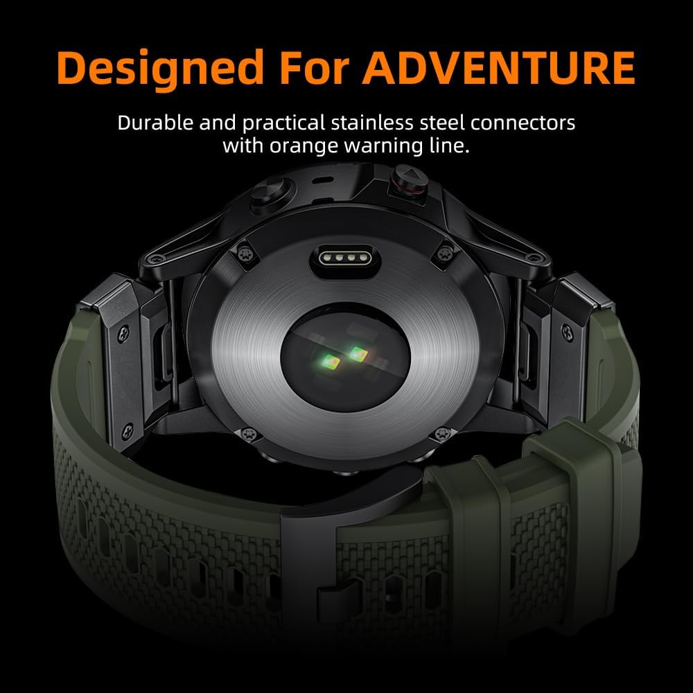 Special Forces Ultra Bands 22mm Designed for Garmin Fenix 8 47MM/Fenix 5/Fenix 6/Fenix 7 Band,Quick Release Durable NBR Rubber Watch Band for Fenix 5 Plus/Fenix 6 Pro/Fenix 7 Pro/Forerunner 935 - Image 4