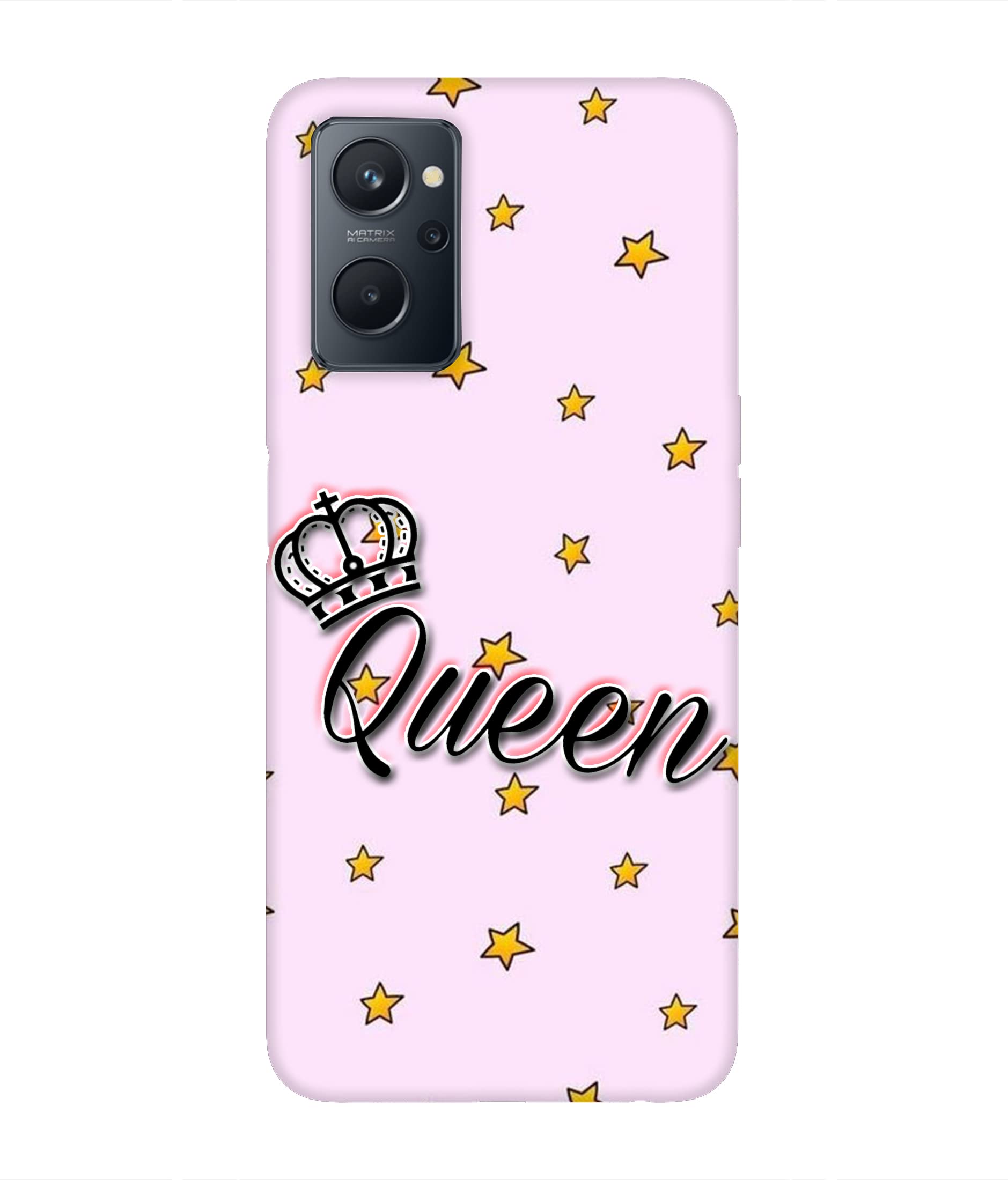 LETAPS® Colorful Designer Printed Mobile Back Hard Case and Cover for Realme 9i (Pink Love, Stars, Multi, Wallpaper, Queen - 934)