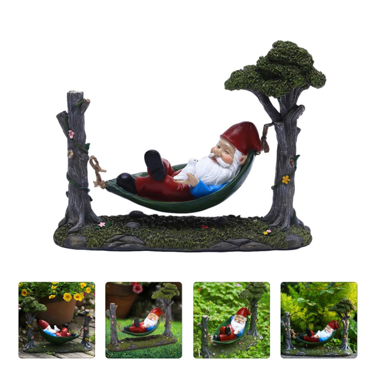 VICASKY Adorno de Jardín Enano de Resina para Navidad Exterior Hogar
