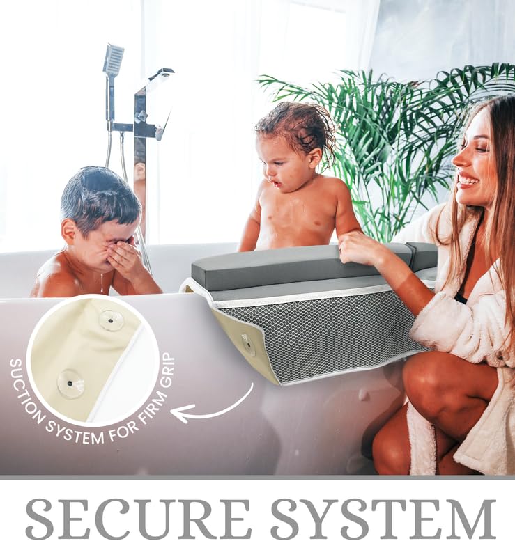Image of 2PC Bath Kneeler and Elbow Rest Pad Set, Comfortable Baby Bath Kneeler, Baby Bath Bathtub Accessories, Kneeling Pad for Baby Bath, Bath Toy Organizer, Baby Bath Pad, Kneeling Mat for Bathing Baby