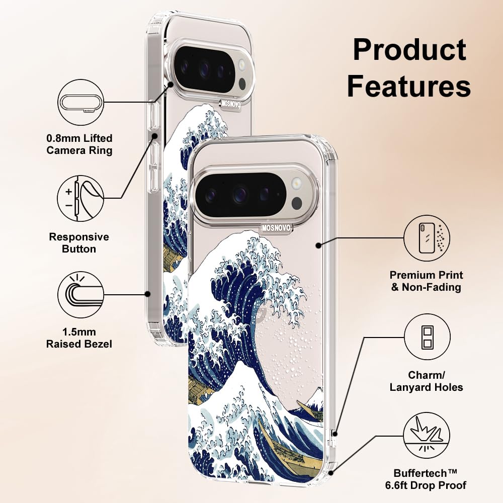 MOSNOVO Case for Google Pixel 10 & Pixel 10 Pro, [Buffertech 6.6ft Military-Grade Drop Protection] [Anti Peel Off Tech] Clear TPU Bumper Phone Case Cover Design - Cute Cherry — view 173