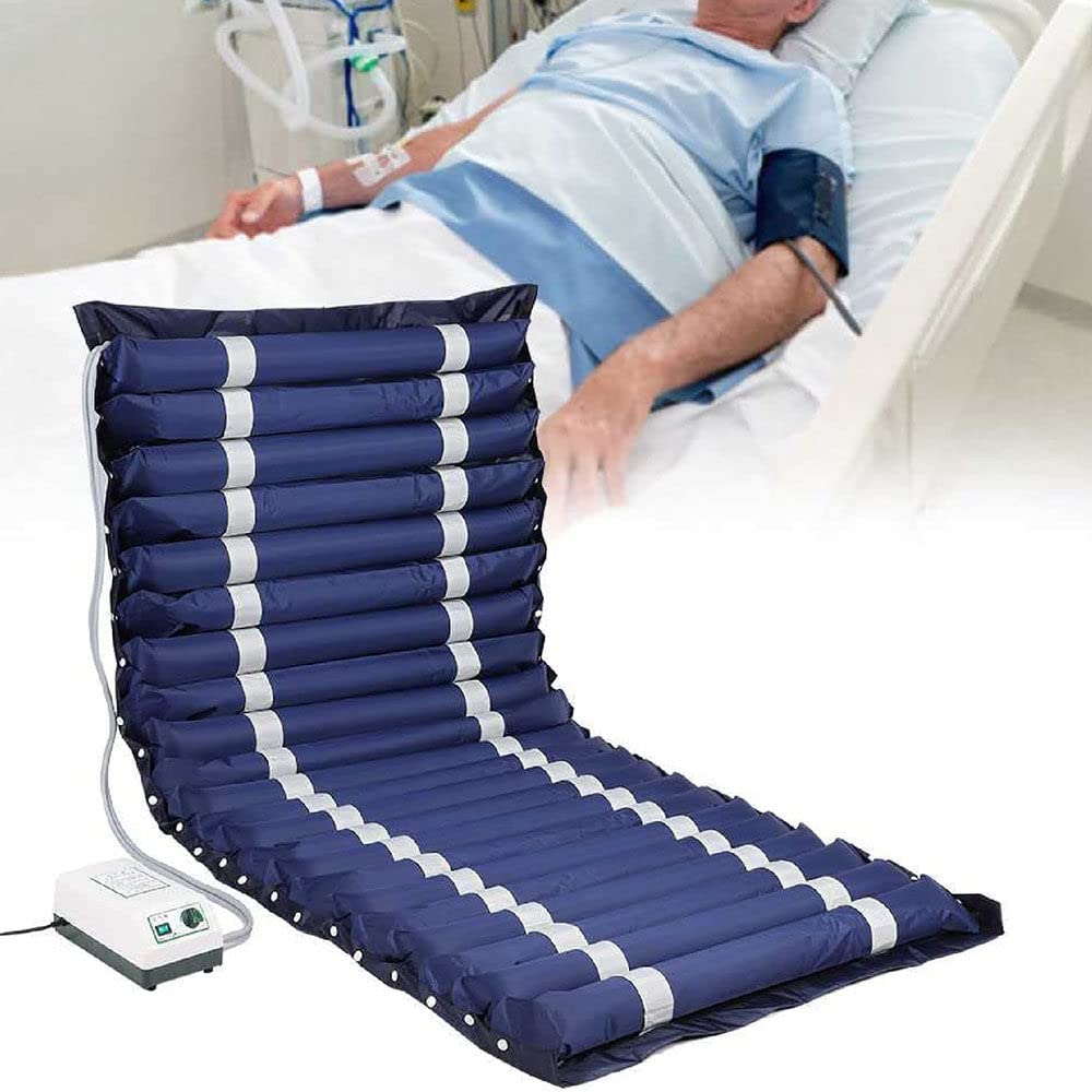 Colchón antiescaras Aire alternante, con Motor compresor, para escaras Grado I, Úlceras por Presión Y Dolor Presión, Incluye Bomba Eléctrica,200 * 90 CM,Mattress