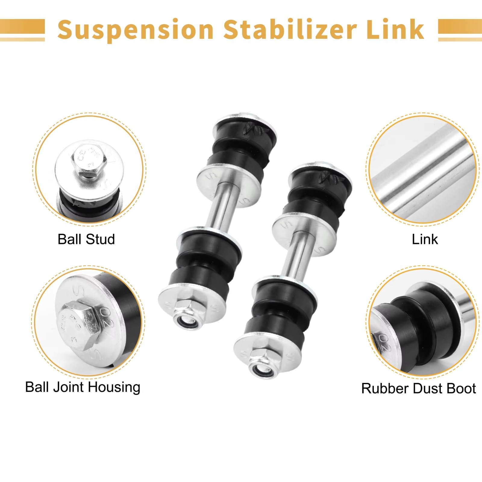 Bieletas de Barra estabilizadora Delantera (2 Unidades) para Coche. Bieleta de Barra estabilizadora Delantera 4881952010 4881752010. Compatible con Echo 2000 2001 2002 2003 2004 2005.