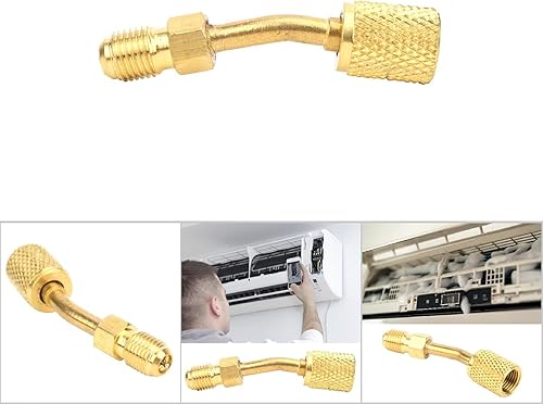 Miniatura 4 de R410A Adaptador de puerto de vacío de carga R410A 1/4 pulgadas macho SAE a 5/16 pulgadas hembra SAE adaptador convertidor de latón bomba de vacío