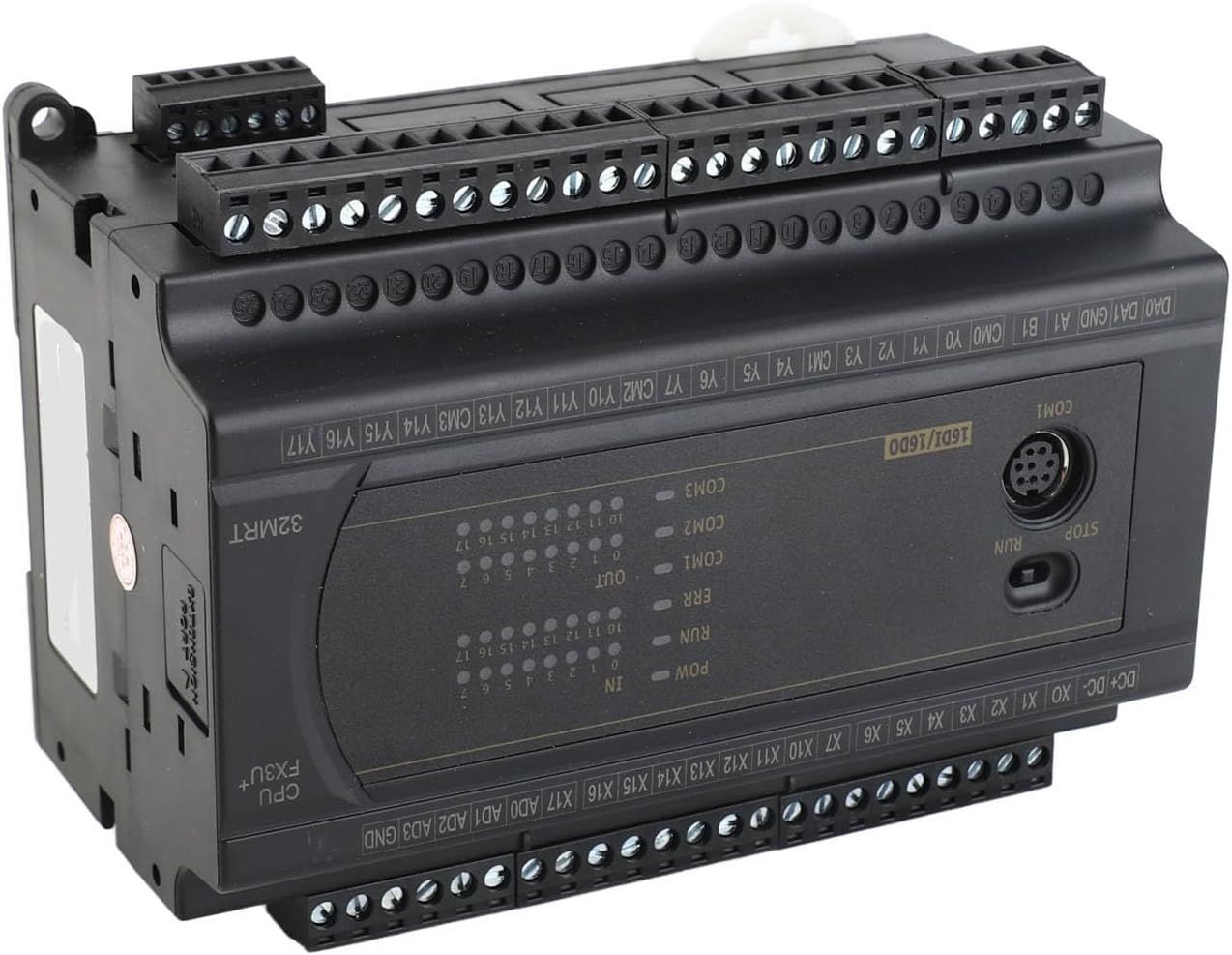 WALFRONT High Speed PLC Industrial Control Board, ABS Material, 16 Inputs 16 Outputs, 1 RS232 2 RS485, Automation System for Industrial Control