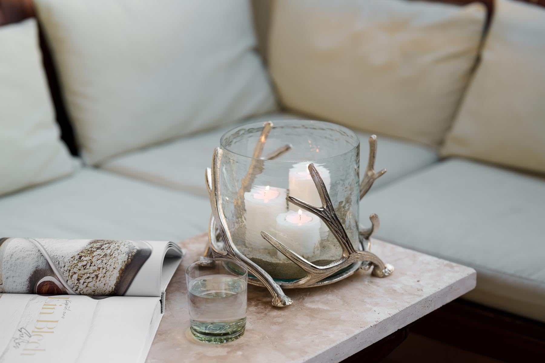 Lanterne Edzard Sanremo Argentée - Hauteur 20 Cm, Diamètre 12,5 Cm - Résistante Au Ternissement, Pour Bougie