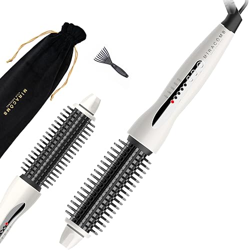 MIRACOMB Cepillo alisador de cabello Turmalina de cerámica Cool Touch PRO Multi Styler Rodillo de hierro anti-encrespamiento con 5 ajustes de