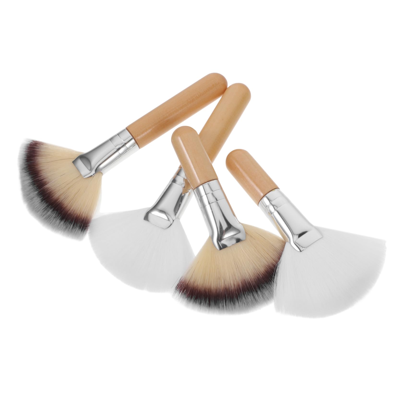 5 Set Di Pennelli Per Il Trucco Con Manico Corto Per Fondotinta Fard Pennello Per Il Viso Per Il Trucco 4 Pezzi * 5