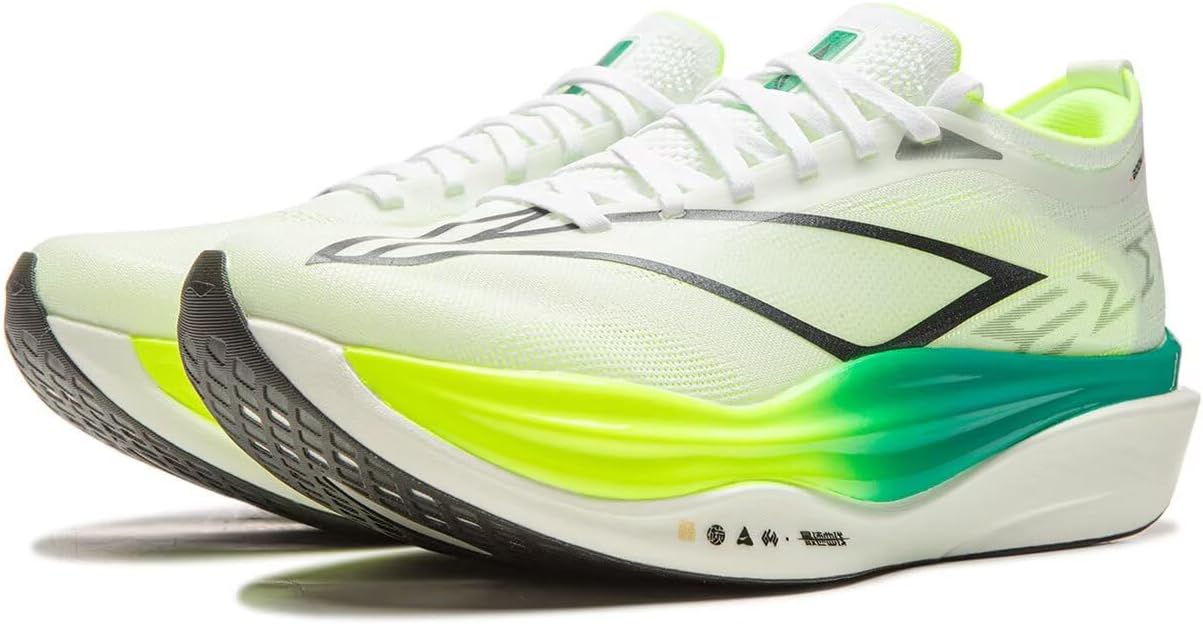 Li-Ning Feidian 6 Elite white neon green gradient carbon plated marathon racing shoes
