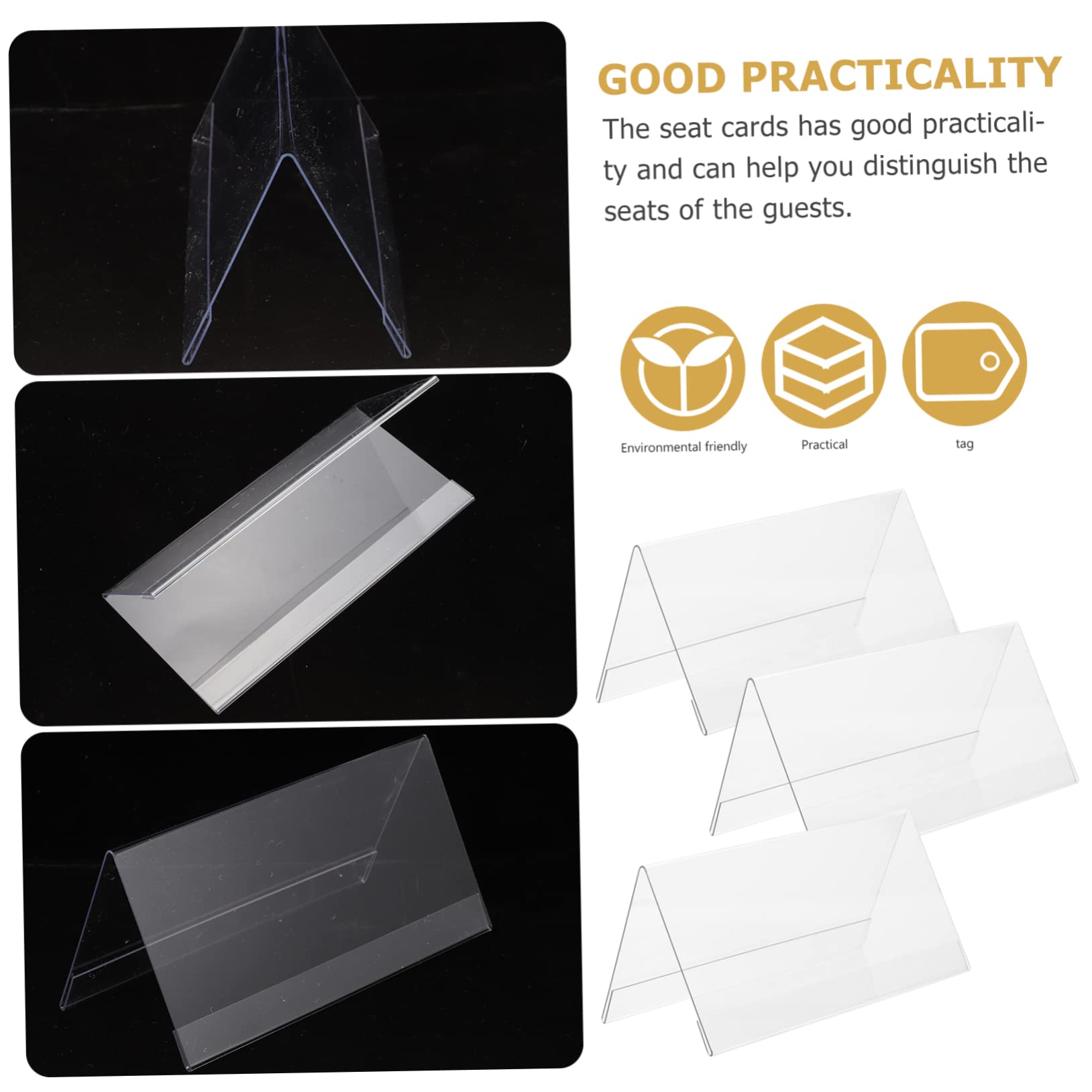 15pièces Support De Carte Acrylique Pour Événements Porte-étiquette Transparent Pour Noms Numéros De Table Et Menus Pour Mariages Fêtes Et Réceptions
