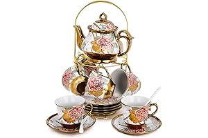 20-Piece European Ceramic Tea Set: Intricate Elegance for Refined Gatherings