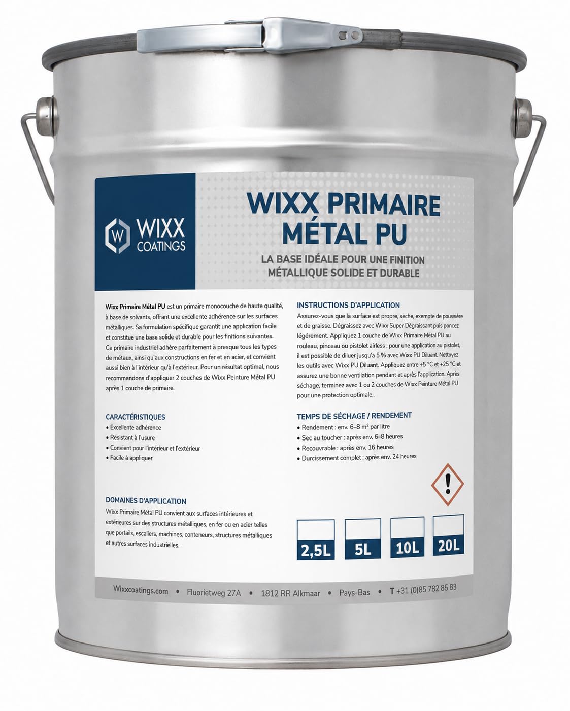 Wixx PU Metallgrundierung - RAL 7016 | Anthrazitgrau - 20L