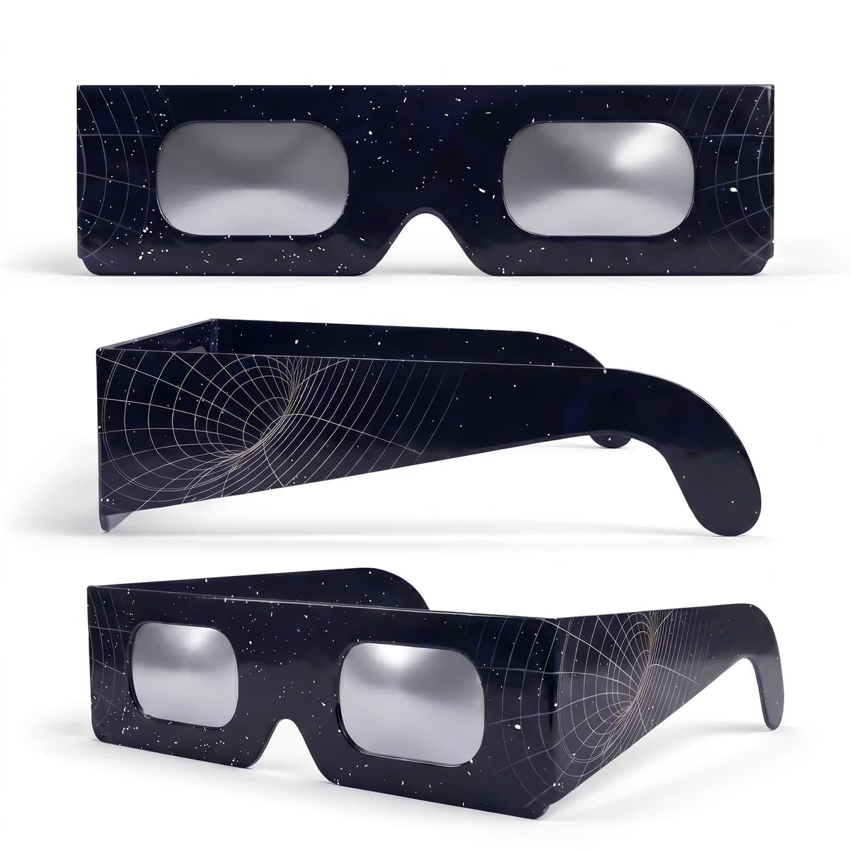 Solar Eclipse Glasses 2/6/12 Pack, 45mm Frame Height, Fits Over Optical Glasses, EN ISO 12312-2:2015 Tested, CE Marked for Safe Direct Sun Viewing – Interstellar