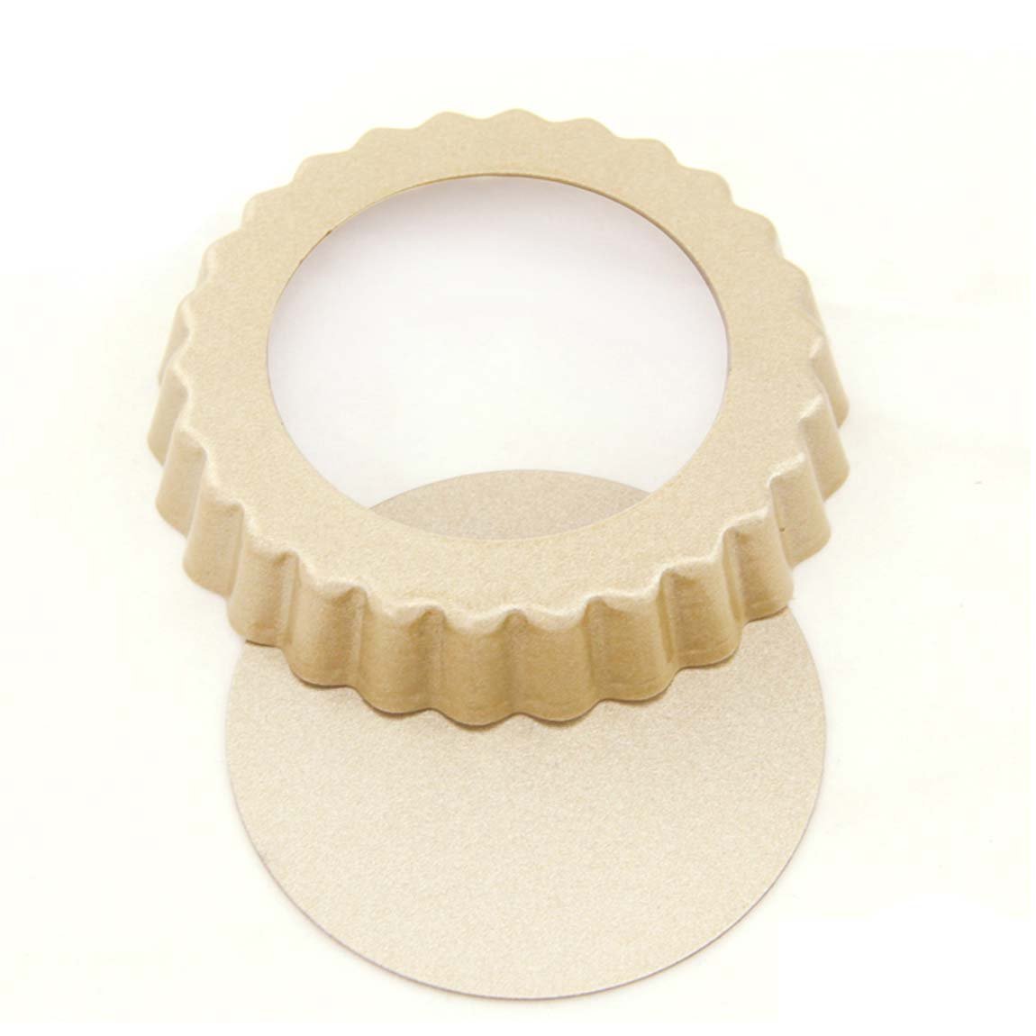 CANDeal Lot de 6 Rond Mini-moules à Tarte/Flan à Base Amovible et Billes de Cuisson en céramique 500 g
