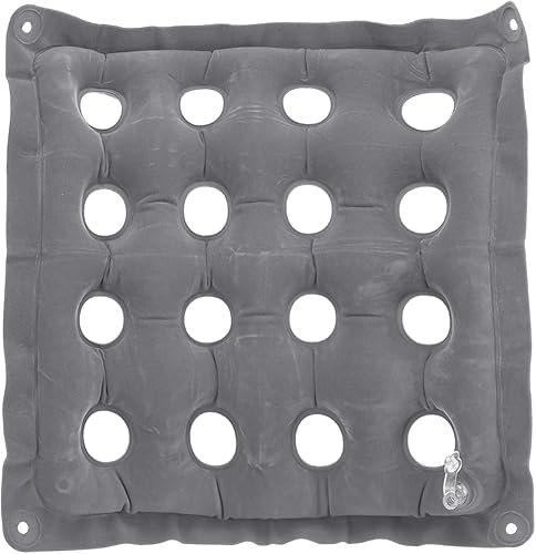 PATIKIL Cojín de asiento inflable, cojín de asiento de aire portátil, transpirable, flocado, cuadrado, para el hogar, sillas de ruedas, sillas de
