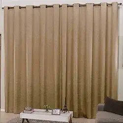 Cortina para Sala e Quarto 3,00m Larg. x 2,50m Altura Tecido Cetim Amassadinho - Avelã