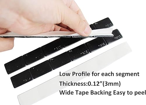 Miniatura 4 de ACCRETION Pesos de rueda con respaldo adhesivo negro de 12 oz, 48 piezas (paquete de 24 onzas)