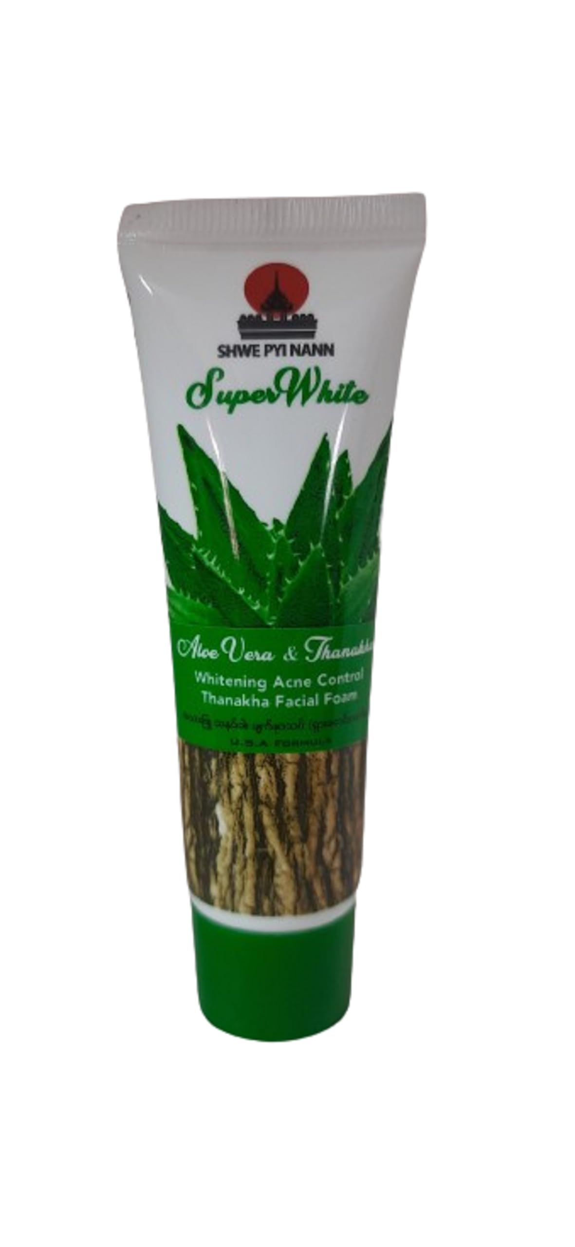 Shwe Pyi Nann acne control cleansing foam 30g aloe vera -Myanmar Product- Pack of 1Natural Moisturizing for women | Natural cleansing for women | girl |men | adults | Cream for women | girls | facial cream | body cream for women | girls