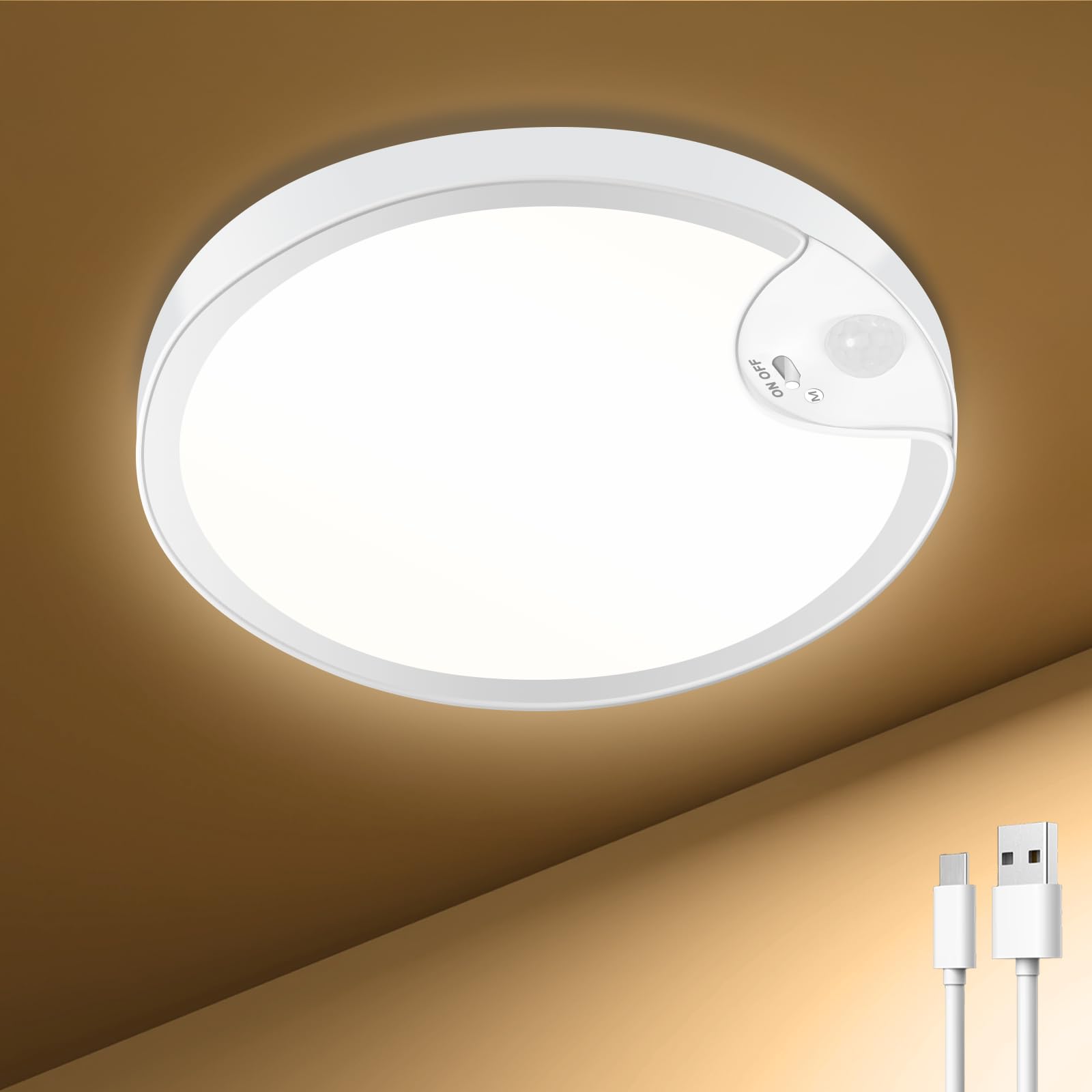 TOOWELL Rechargeable Motion Sensor Ceiling Light