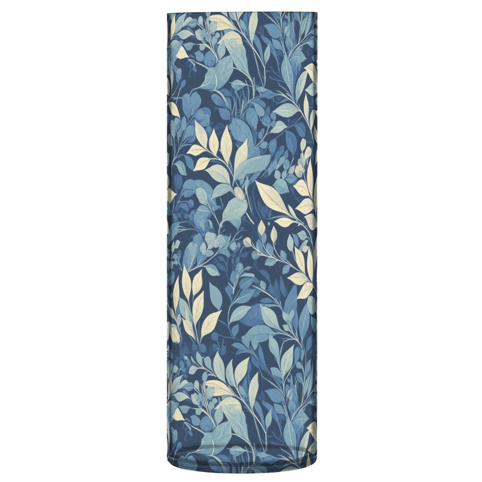 Vase moderne bleu 30x10cm, décoration de table et pot à fleurs plastique salon
