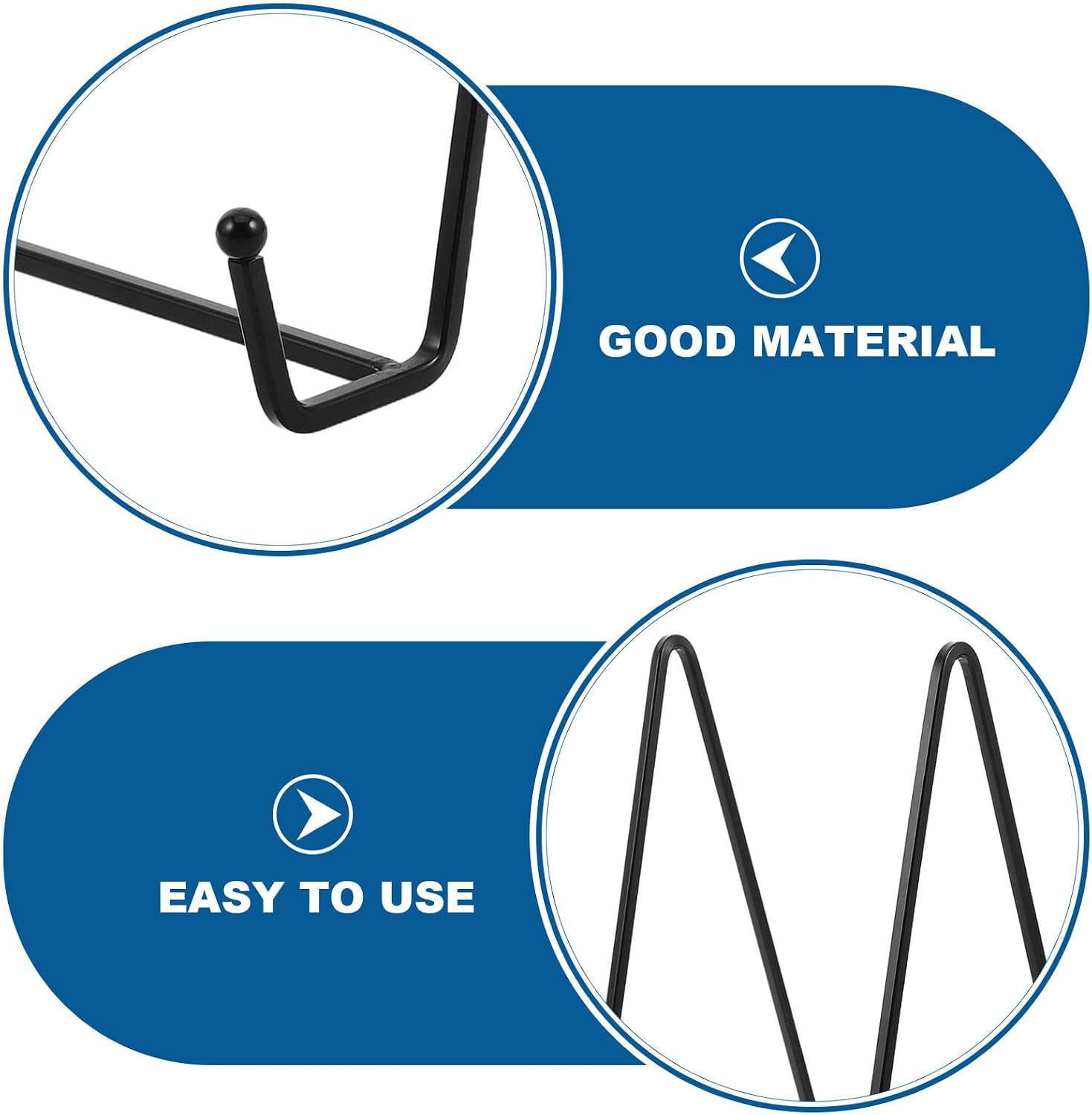 2pcs Metal Easel Stand for Decorative Plates and Artwork 8.3 Inch Iron Plate Holder Display Stand with Easy Installation and Good Viewing Angles, Suitable for Bedrooms and Living image 3