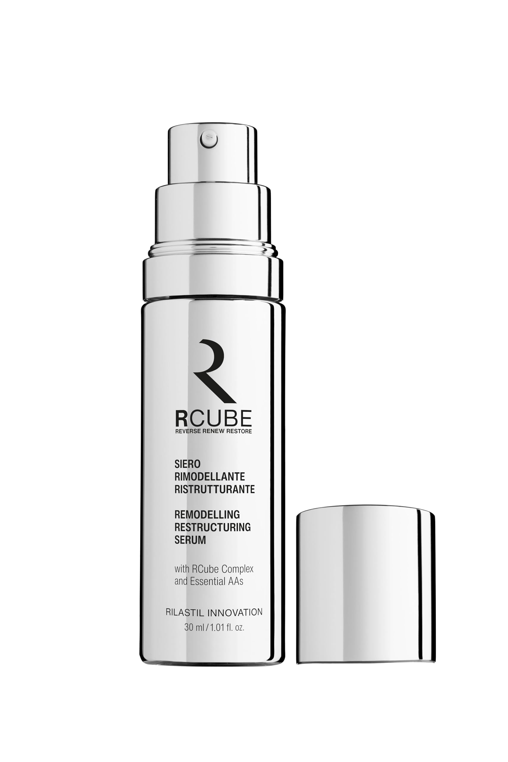 Rilastil RCube Sérum Visage Remodelant et Restructurant avec RCube Complex et acides aminés, anti-âge, améliore l’élasticité et l’aspect de la peau, 30 ml