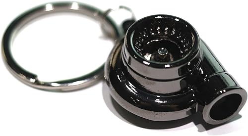 Miniatura 2 de GTRotors Juego de llavero de metal de cinco piezas de autopartes - Llavero turbo giratorio, llavero de caja de cambios manual de seis velocidades,