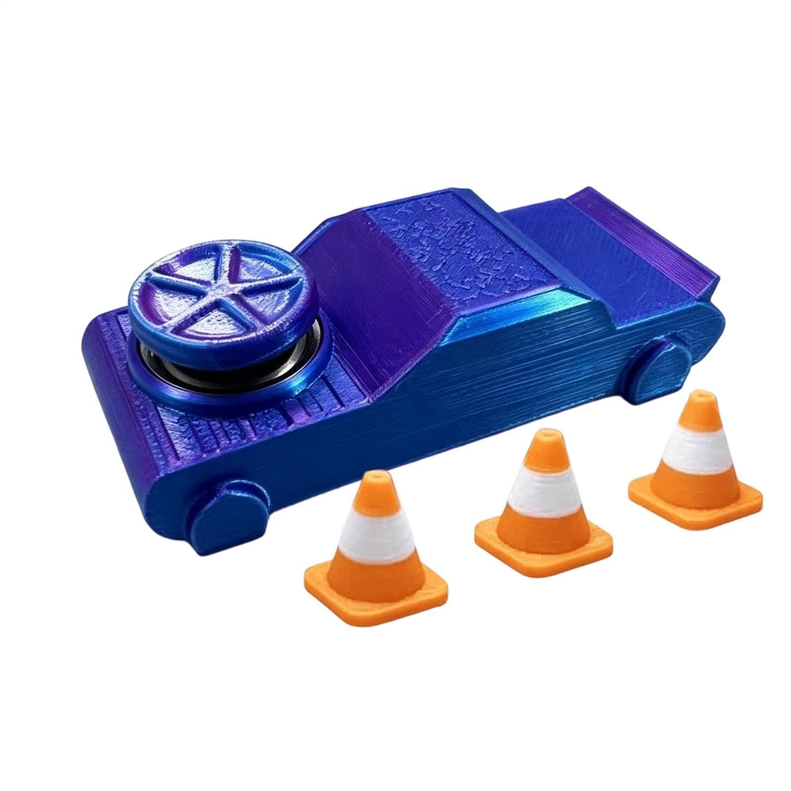 3D Printed Drift Car Fidget Toy With 3 Roadblocks 7.6x3.8cm