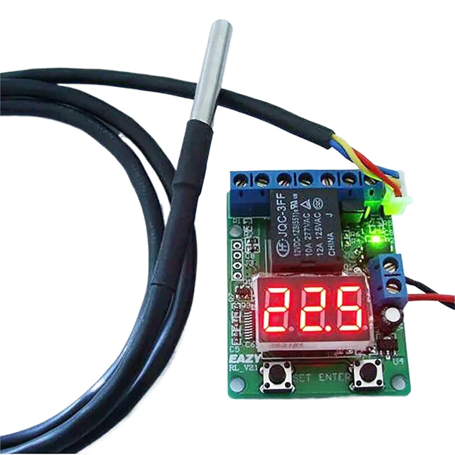 1/10PCS DS18B Waterproof Thread Temperature Probe Temperature Sensor Stainless Steel Package 1/2/3/5/10Meter(DS18B20 5m,1PCS)