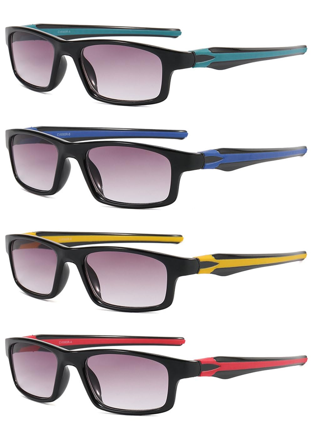 VEVESMUNDO Sonnenlesebrille Sport Damen Herren Lesebrille | Sportliche Rechteckig Sonnenbrille Getönt Lesehilfe Anti Blaulicht kunststoff Lesesonnenbrille mit Sonnenschutz