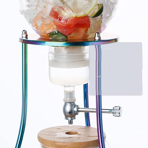 Miniatura 6 de JITEM Cafetera - Gotero frío para café y té, cafetera con flujo de agua ajustable, filtro de acero inoxidable, jarra de vidrio para café o té