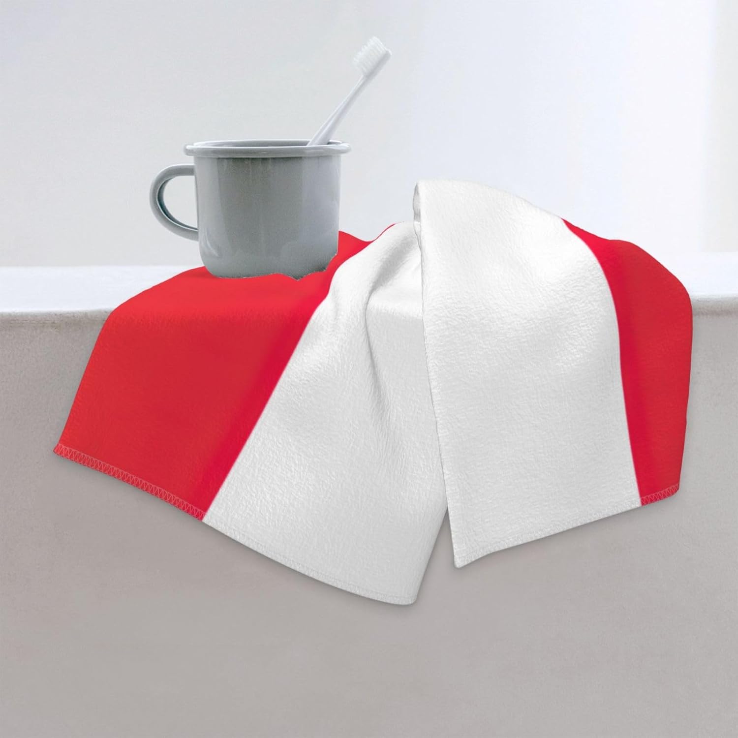 Indonesian Flag Print Hand Towels for Kitchen, Decorative Bathroom Towels Decor Farmhouse Cute for Men Women Gifts