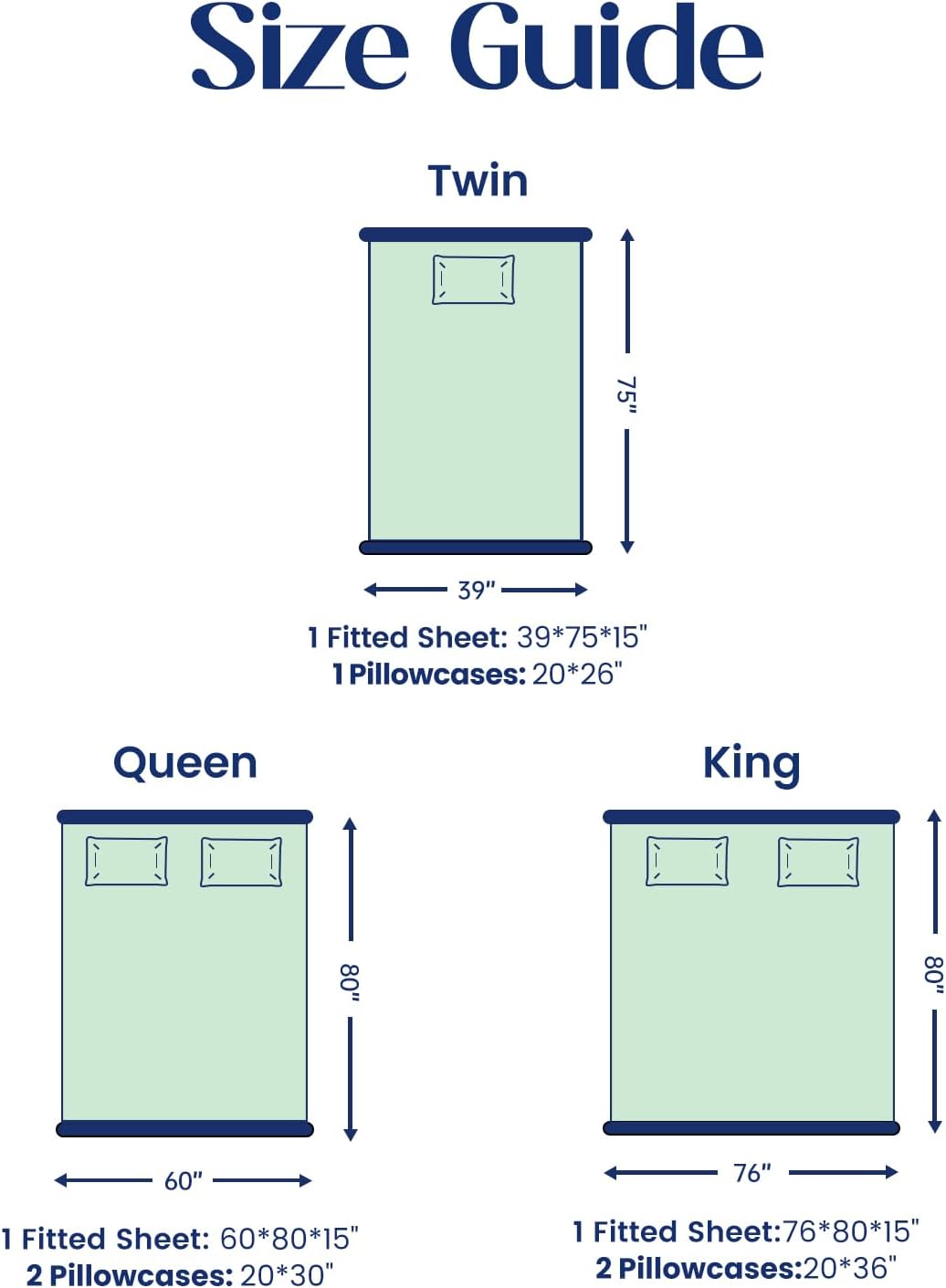 Dream Valley® Queen Sheet Set, Cooling Fitted Sheet with 2 Pillowcase-3 PCS with No Flat Sheet,Q-Max > 0.4 Aerocool, Cooling for Night Sweats, Hot Sleepers,deep Pocket up to 15",Mint Macaron - Image 7