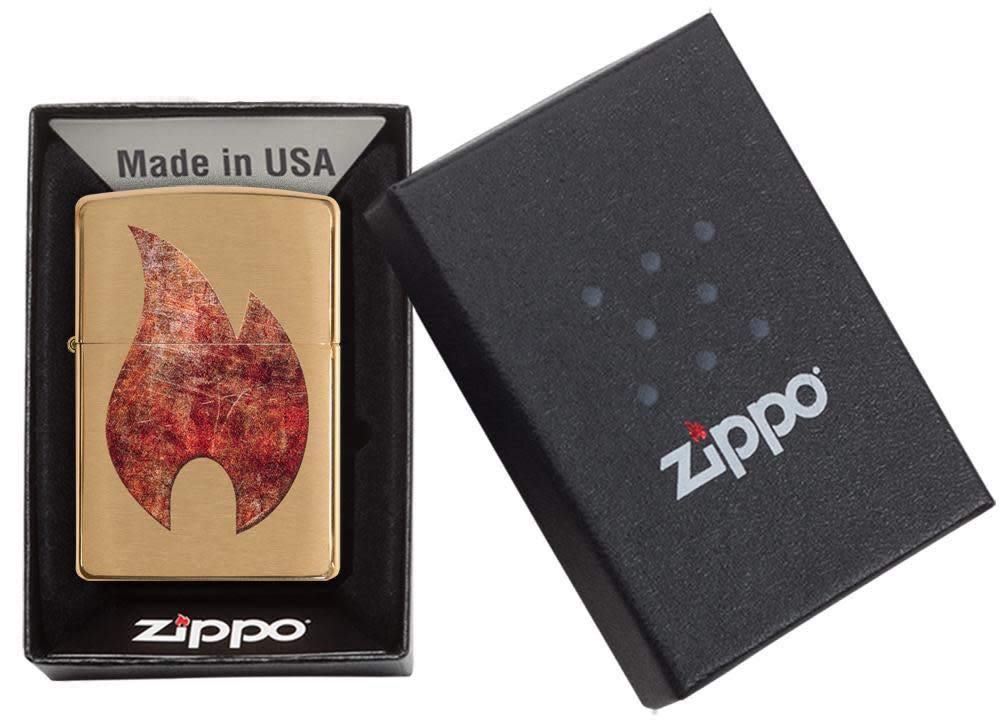 Amazon.co.jp: Zippo ジッポー Rusted Zippo Flame 29878
