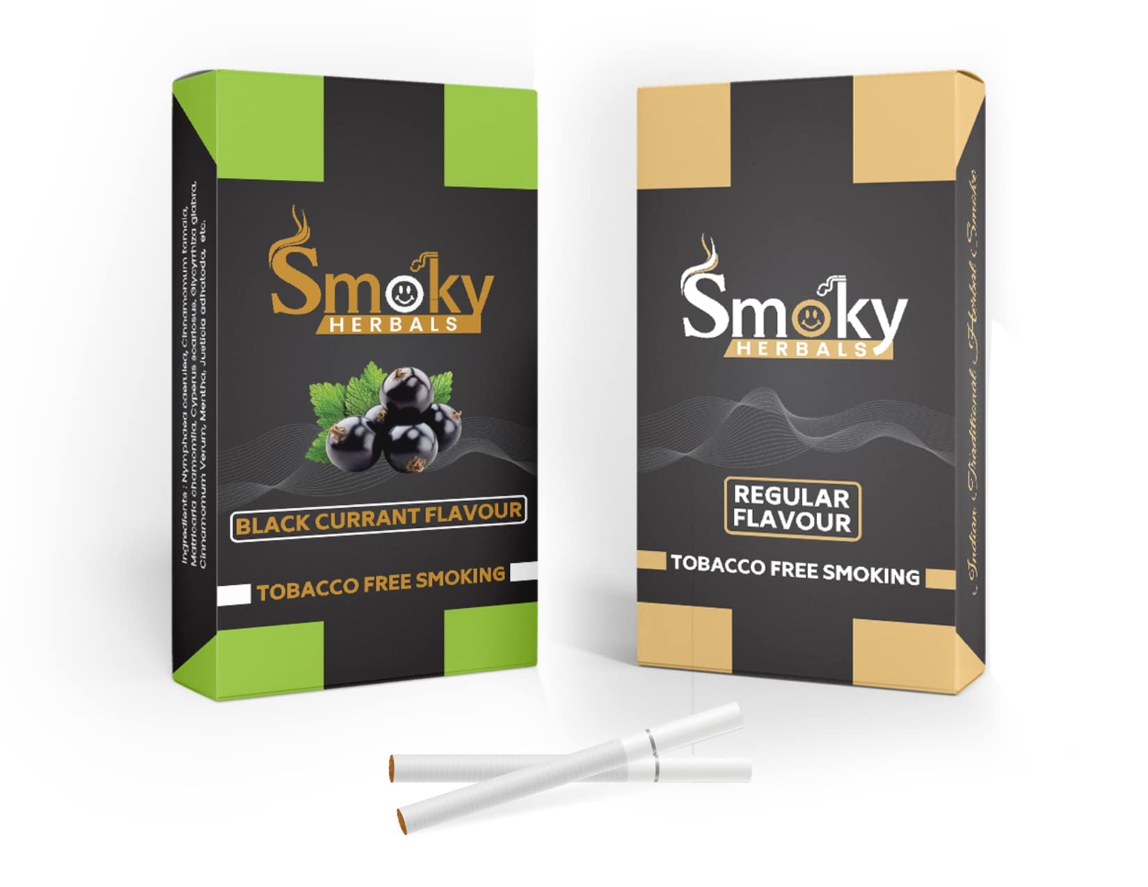 Smoky Herbals Pack of 2 Flavours 100% Tobacco & Nicotine Free Cigarette (REGULAR - BLACK CURRANT) - 10Sticks x 2 (B0B3DTMSQV) Amazon Price History, Amazon Price Tracker