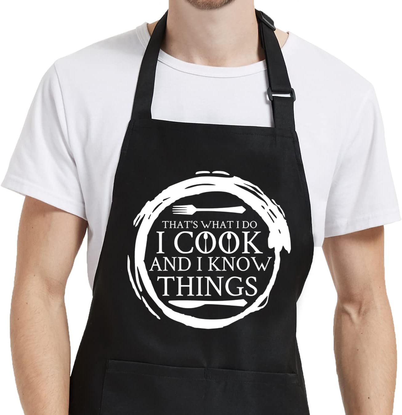 Cooking Aprons for Women with Pockets, Mens Aprons for Grilling BBQ Grill Chef Kitchen Funny Birthday Gifts for Men Dad Mom Husband Wife Christmas Thanksgiving Fathers Day