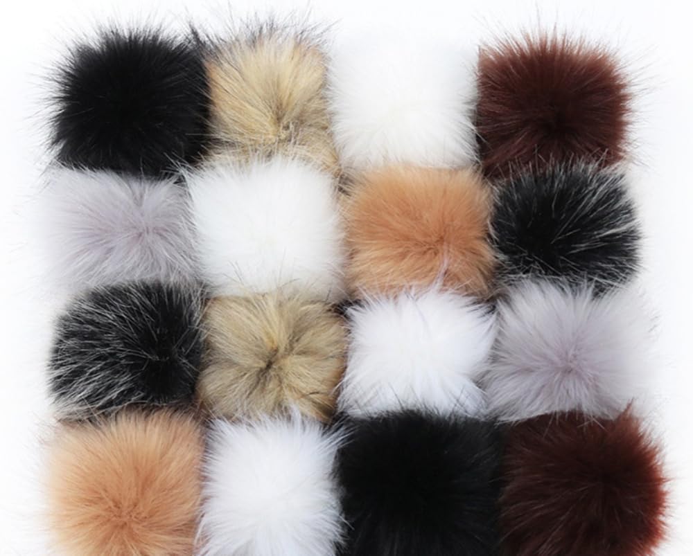 Pompony ze sztucznego futra, pompony, pompony do rękodzieła, 10 sztuk, 15 cm, pompony ze sztucznego futra, bombki z ukrytą klamrą, do majsterkowania, na wesela, urodziny, Boże Narodzenie, akcesoria do