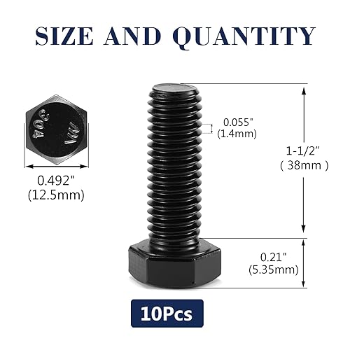 Miniatura 98 de Tornillo de cabeza hexagonal de 5/16-18 x 1/2 pulgadas, tuercas, arandelas planas y de bloqueo, 20 piezas de acero inoxidable 18-8 (304), totalmente