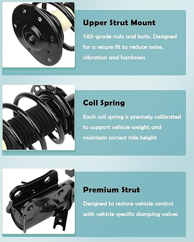 Miniatura 4 de SCITOO Par delantero de puntal y resorte completo compatible con 2013-2018 para Ford Fusion Complete Struts 172638