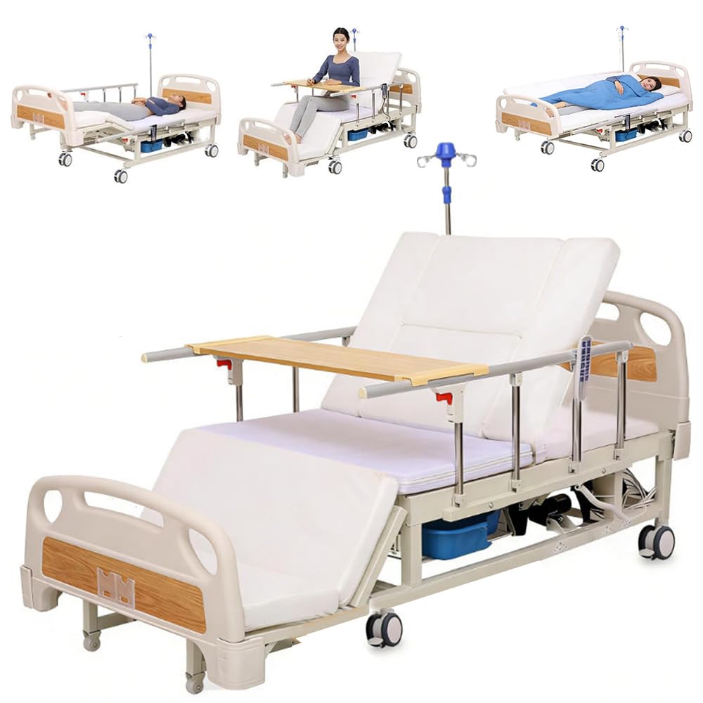 Letto ospedaliero elettrico multifunzionale per uso domestico con 10 funzioni, letto medico per terapia intensiva, con funzione di ribaltamento e inclinazione,portata 250 kg (bed)