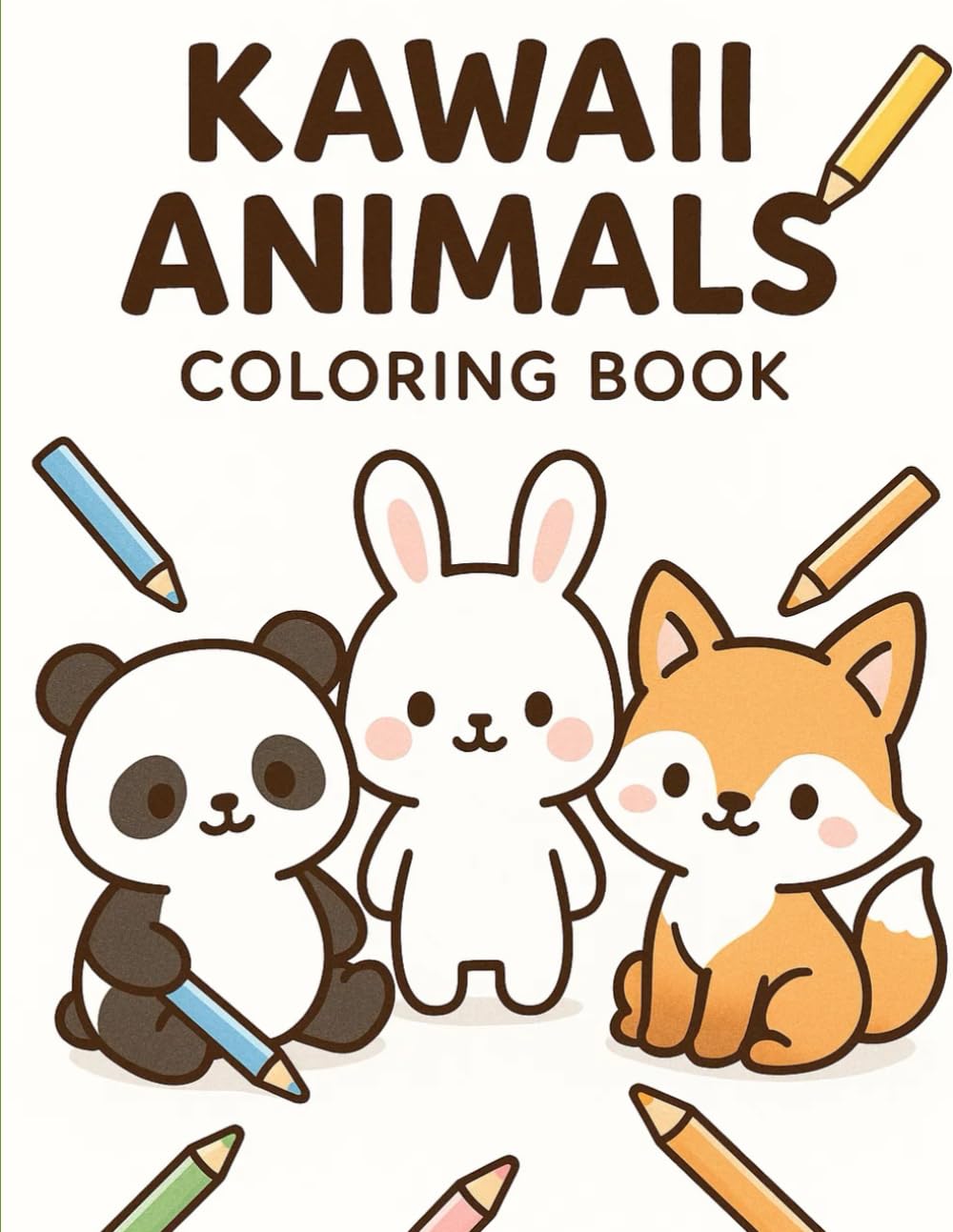 Kawaii Animals Coloring Book for Kids Ages 4–8: Cute and Fun Animal Illustrations to Color – Simple, Adorable and Perfect for Little Artists (Kawaii Coloring Series)