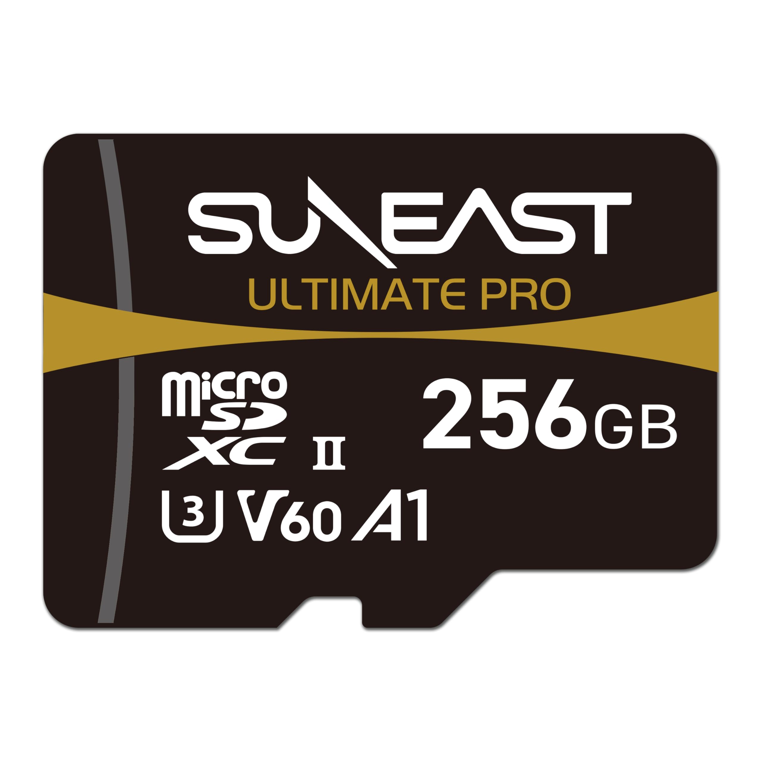SUNEAST (Japonia) Karta pamięci 256 GB ULTIMATE PRO V60 A1 C10 UHS-II MicroSDXC Odczyt: 280 MB/s Zapis: 180 MB/s dla kamer wideo/akcji/dronów 4K