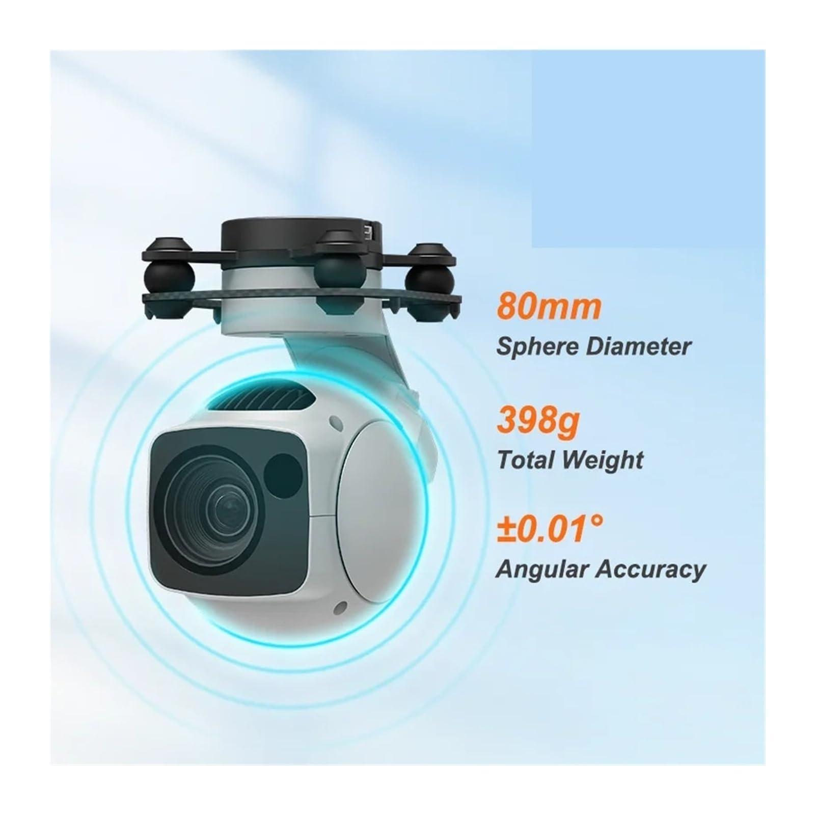 Telecamera cardanica for drone 4K con zoom 40x a 3 assi | Obiettivo stabilizzato a doppia modalità for la registrazione aerea in ambienti scarsamente illuminati
