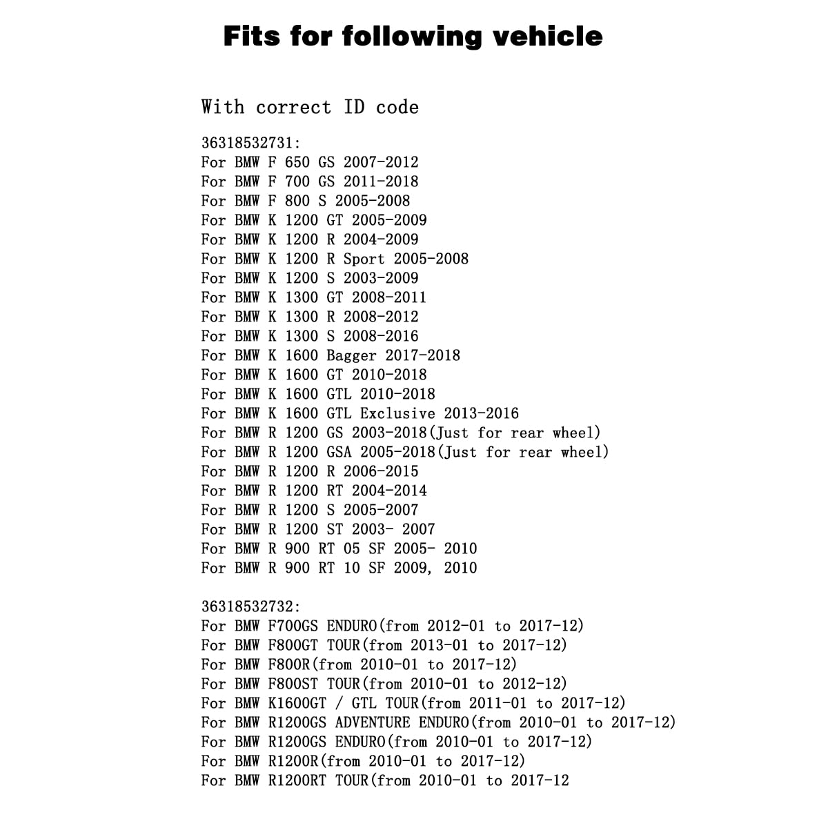 Sensore per Moto BMW, sensore di monitoraggio della Pressione dei Pneumatici 1/2 Pezzi 36318532731/36318532732
