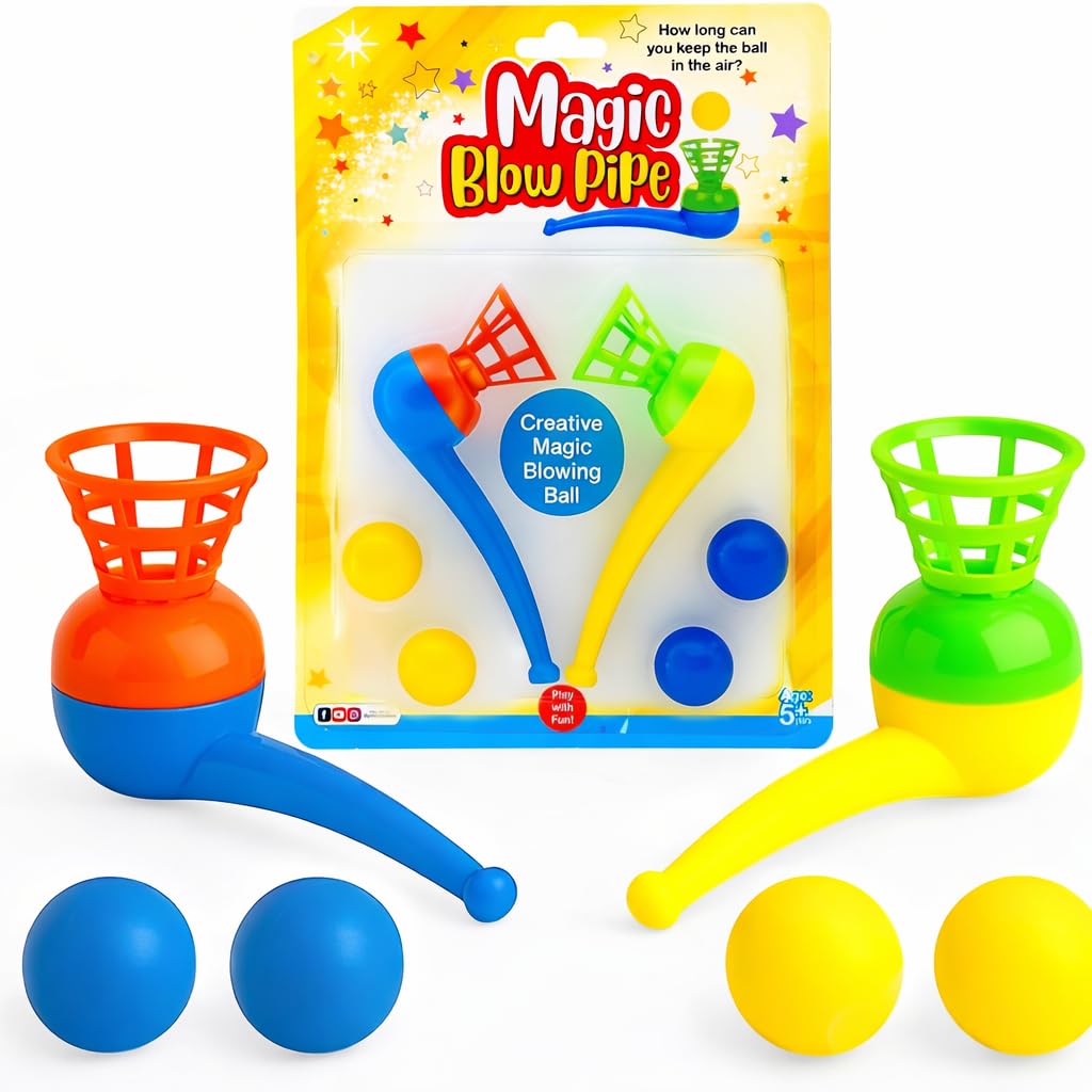 Magic Blow Pipe Toy, Floating Ball Game with Basket, Colorful Blowing Pipes Set for Kids Ages 5+-image-14